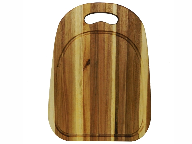 Professional-grade Arched Acacia Wood Cutting Board with Juice Groove